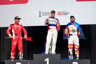 Podium (l-r) #62 - Switzerland - Cristophe Hurni - Ferrari 296,  #26 - UK - James Owen - Ferrari 296,  #24 - Spain - Ivan Velasco Sanchez - Ferrari 296
 | SRO / JEP