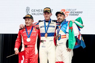 Podium (l-r) #62 - Switzerland - Cristophe Hurni - Single Make GT,  #26 - UK - James Owen - Single Make GT,  #24 - Spain - Ivan Velasco Sanchez - Single Make GT
 | SRO / JEP