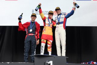 FIA Motorsport Games - F4 Race Podium, #17 - Peru - Andres Cardenas - Formula 4, #19 - Spain - Juan Cota Alonso - Formula 4, #6 - Great Britain - Reza Seewooruthun - Formula 4
 | SRO / JEP