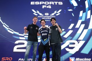 Podium #18 - Chech Republic - Martin Kadlecík - Esports F4 #16 - Brazil - Luis Felipe de Sá Tavares - Esports F4 #50 - Republic of Korea - Gyumin Kim - Esports F4
 | SRO / JEP