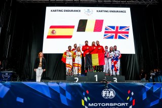 #7 – Spain - Belen Garcia Espinar - German Sanchez Flor - Jose M. Perez Aicart - Karting Endurance, #4 – Belgium - Justine Strauven - Maxime Orion - Maverick Dessy - Karting Endurance, #9 – UK -  Jack O'Neill - Andrew O'Neill - Rhianna Purcocks - Karting  | JEP/SRO  