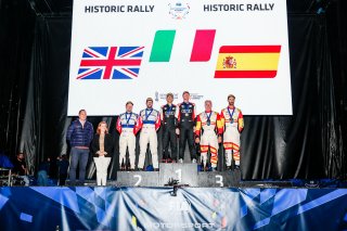 #37 United Kingdom - Ben Mellors - Alex Lee - Toyota Celica 2000GT RA45, #43 Italy - Andrea Zivian - Nicola Arena - Audi Quattro, #39 Spain - Antonio Sainz - Carlos Cancela - Porsche 911 SC
 | JEP/SRO  